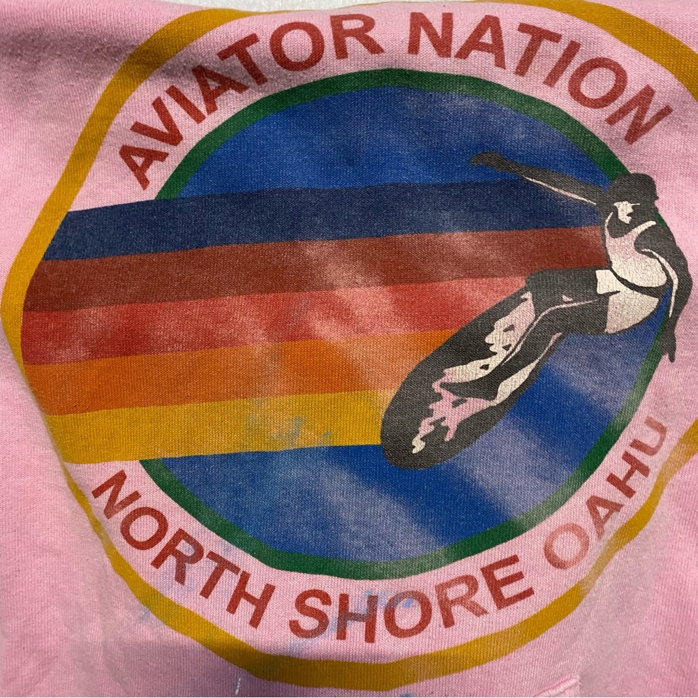 Aviator Nation Pink North Shore Oahu Hoodie XS - Picture 4 of 9
